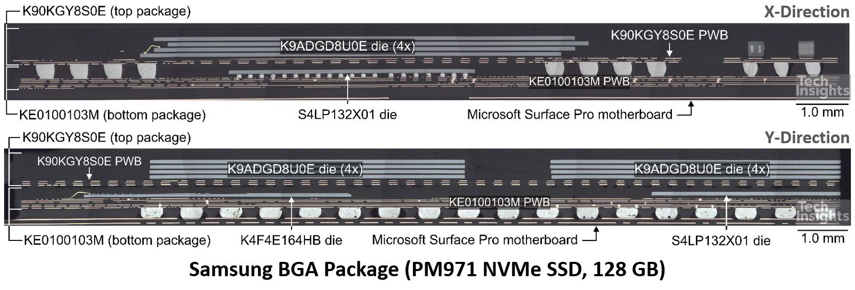 Samsung BGA Package (PM971 NVMe SSD, 128 GB)